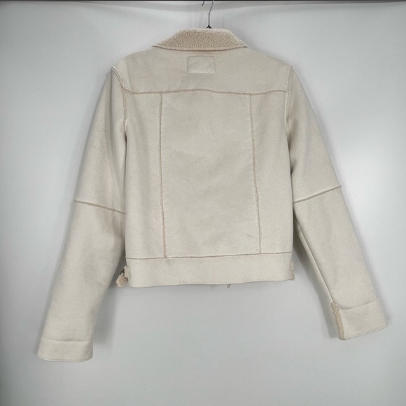 Ralph Lauren Women's Chic Edgy Moto Biker Faux Shearling Vintage Jacket Size S - Picture 2 of 11